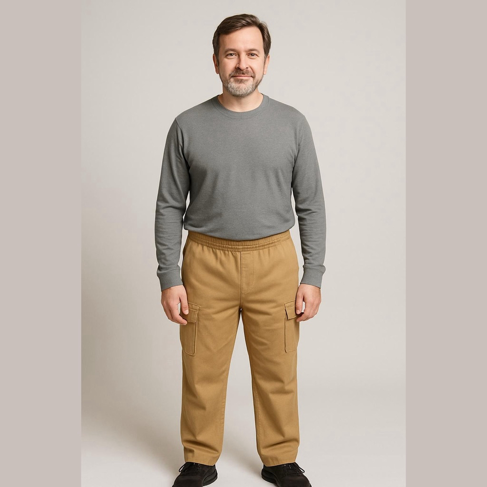 Deyeek Men's Tan Cargo Pants XXL